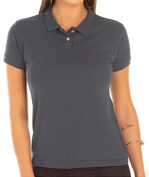 Camisa Polo P.A. Feminino Chumbo