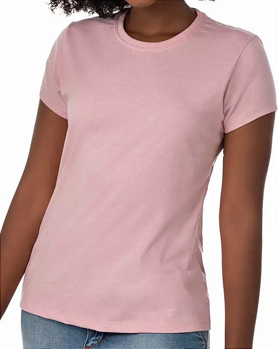 Camiseta Feminino Confort Mescla Rosa Claro - Innovare Sul - Loja de  Camisas Bordadas Personalizadas