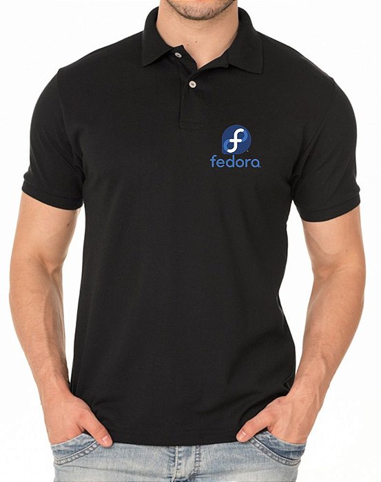 Camisa Polo Sistema Linux Fedora Bordado