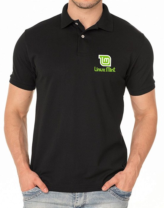 Camisa Polo Sistema Linux Mint Bordado