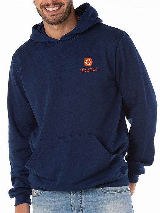 Moletom com Capuz e Bolso Sistema Linux UBUNTU Bordado