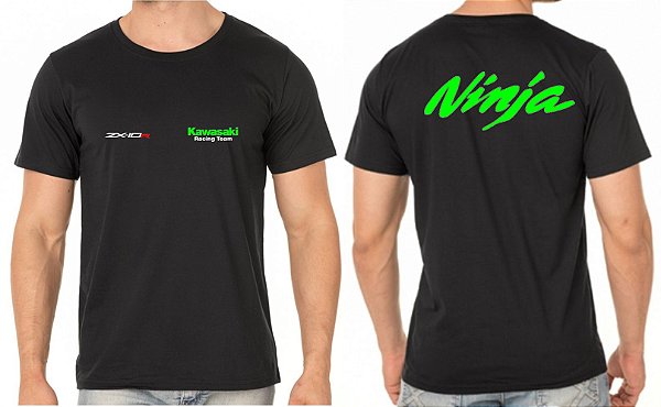 Camiseta Algodão Masculino Kawasaki Ninja ZX-10 Bordado