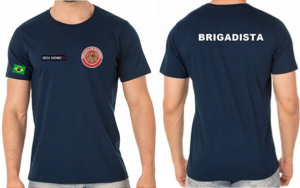 Camiseta Algodão Masculino Brigadista Bordado