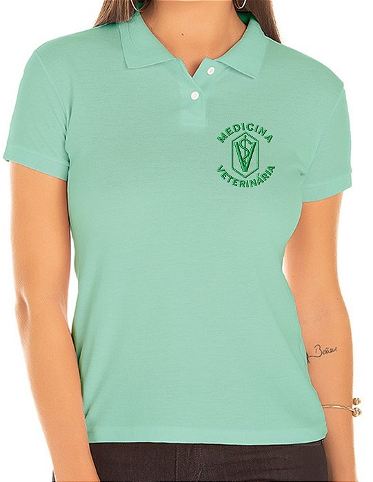 Camisa Polo Feminino Profissional MEDICINA VETERINÁRIA Bordado