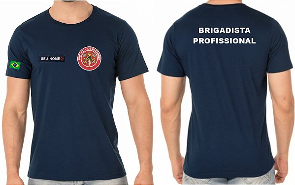 Camiseta Algodão Masculina Brigadista Profissional Bordado