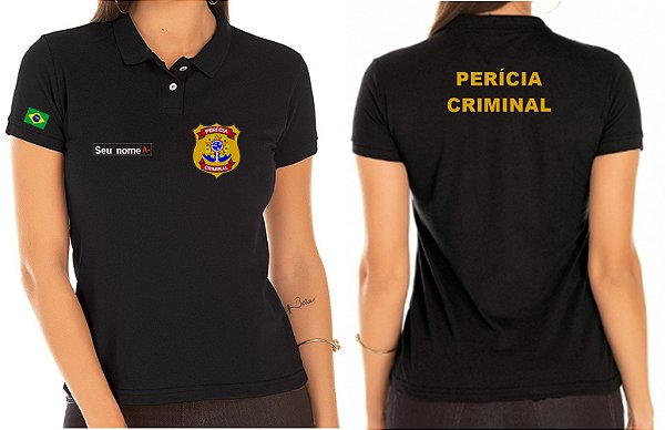 Camisa Polo Feminino PERÍCIA CRIMINAL Bordado