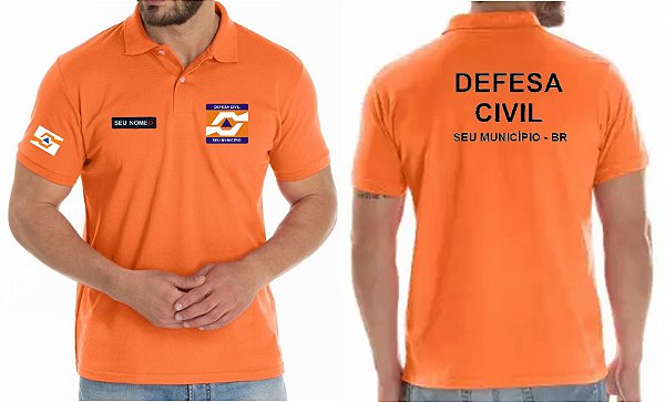 Camisa Polo Masculino Profissional DEFESA CIVIL Bordado