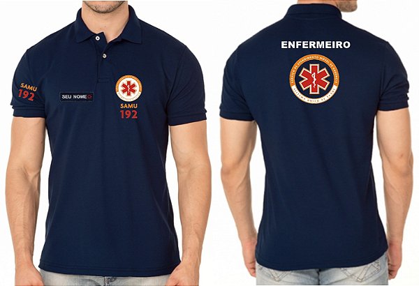 Camisa Polo Masculino ENFERMEIRO SAMU Bordado