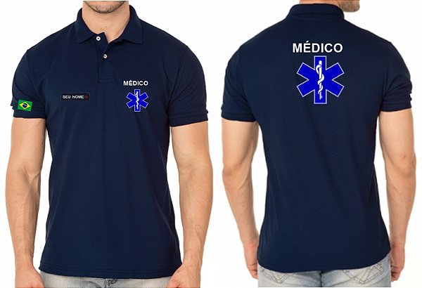 Camisa Polo Masculino Profissional Médico Bordado