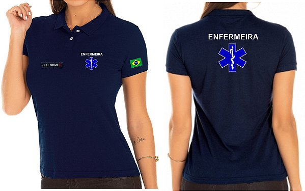 Camisa Polo Feminino Enfermeira Bordado