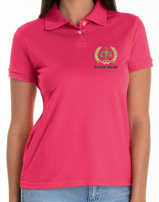 Camisa Polo Feminino Profissional SERVIÇO SOCIAL Bordado