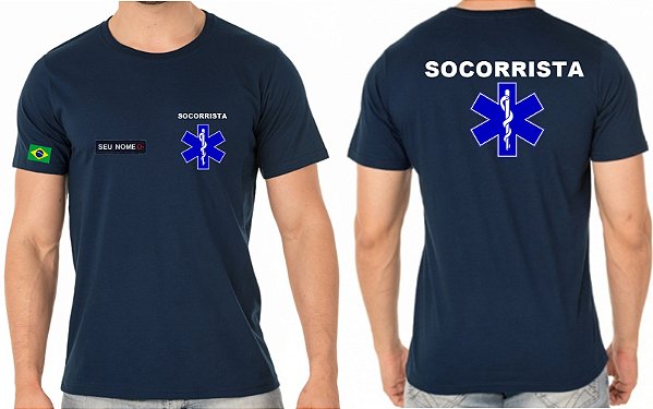 Camiseta Algodão Masculino SOCORRISTA Bordado MOD2