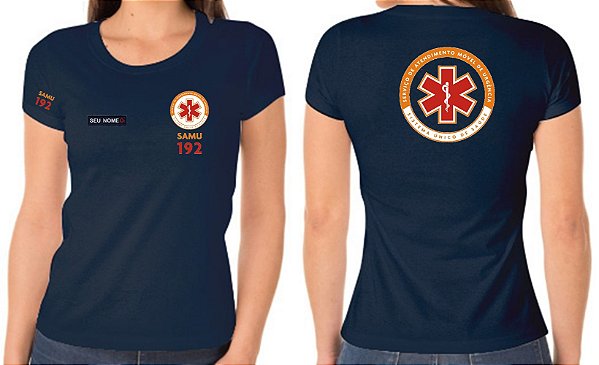 Camiseta Algodão Feminino Profissional Samu Bordado