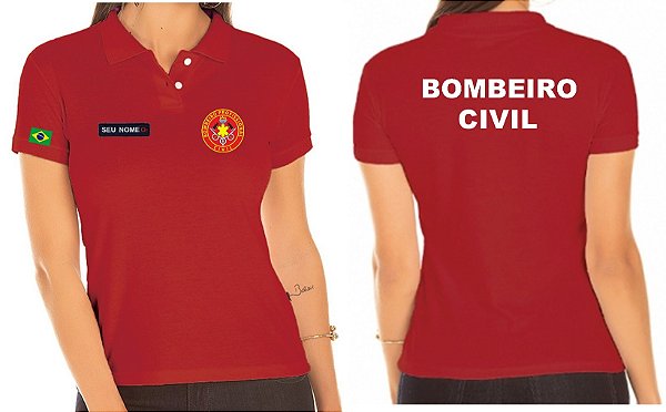 Camisa Polo Feminino  Bombeiro Civil Bordado