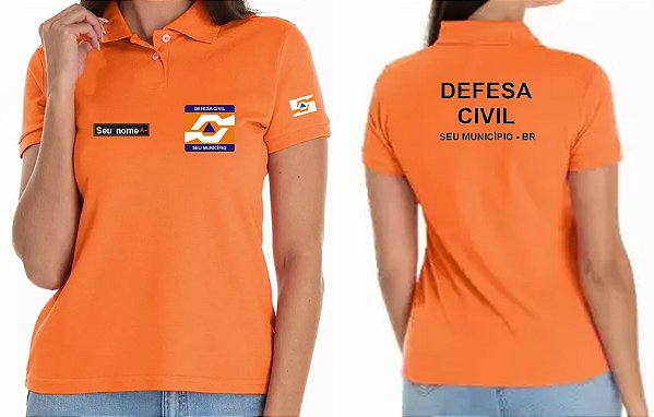 Camisa Polo Feminino Defesa Civil Bordado
