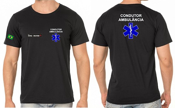 Camiseta Masculino Condutor Ambulância mod3 Bordado
