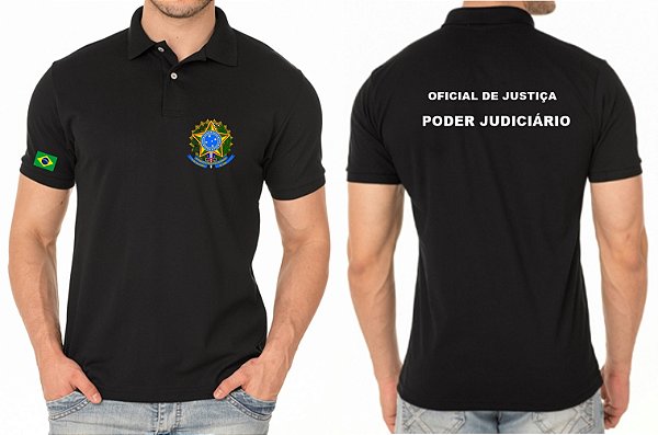 CAMISA POLO MASCULINO OFICIAL DE JUSTIÇA BORDADO