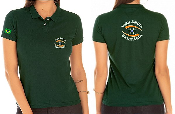 Camisa Polo Feminino VIGILÂNCIA SANITÁRIA Bordado