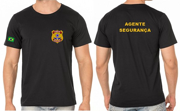 Camiseta Algodão Masculino AGENTE SEGURANÇA Bordado
