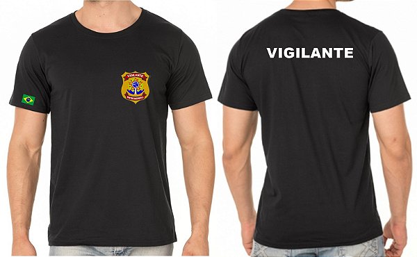 Camiseta Algodão Masculino VIGILANTE Bordado