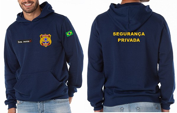 Casaco Moletom Capuz e Bolso SEGURANÇA PRIVADA Bordado MOD2