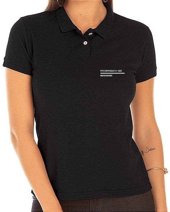 Camisa Polo Feminino Porsche Mod1 Bordado