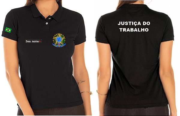 CAMISA POLO FEMININO JUSTIÇA DO TRABALHO BORDADO