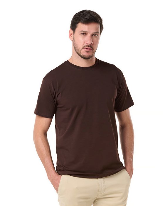 Camiseta Algodão Egípcio Masculina Marrom
