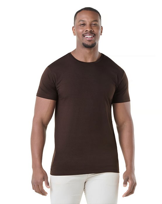 Camiseta Algodão Tech Modal Masculina Marrom