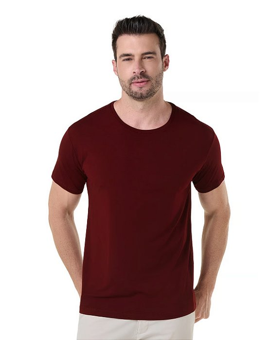 Camiseta Algodão Tech Modal Masculina Bordô
