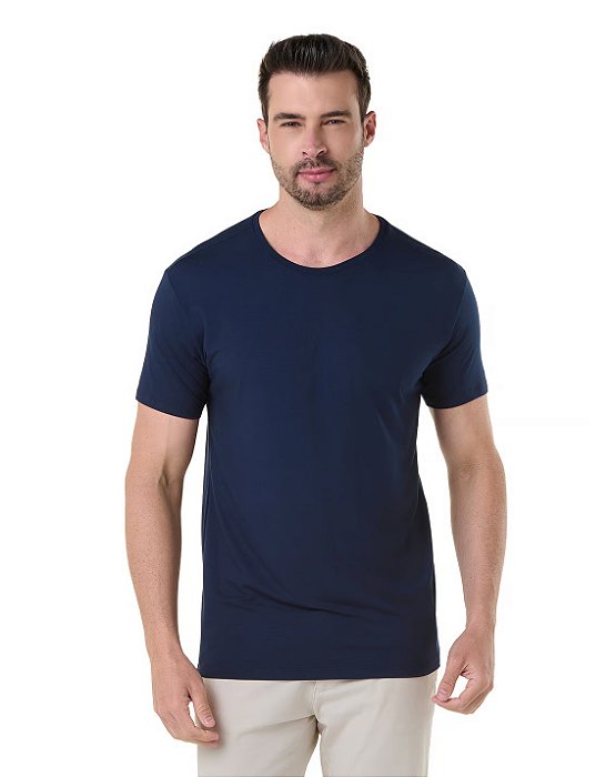 Camiseta Algodão Tech Modal Masculina Azul Marinho