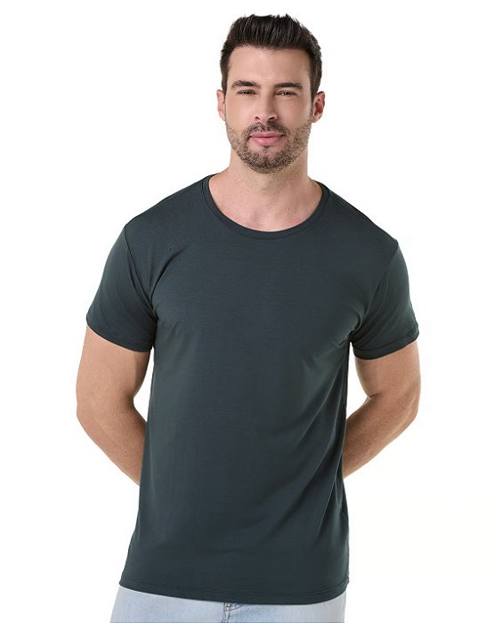 Camiseta Algodão Tech Modal Masculina Cinza Chumbo