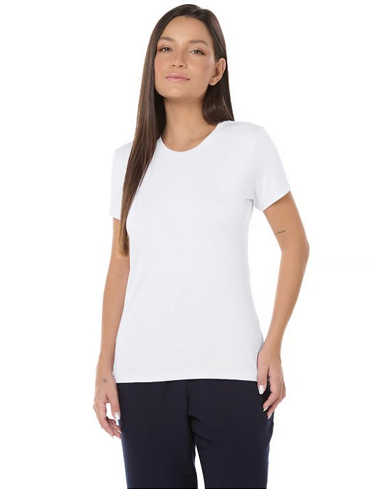 Camiseta Algodão Tech Modal Feminina Branca