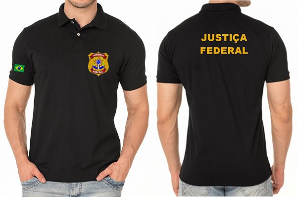 CAMISA POLO MASCULINO JUSTIÇA FEDERAL BORDADO