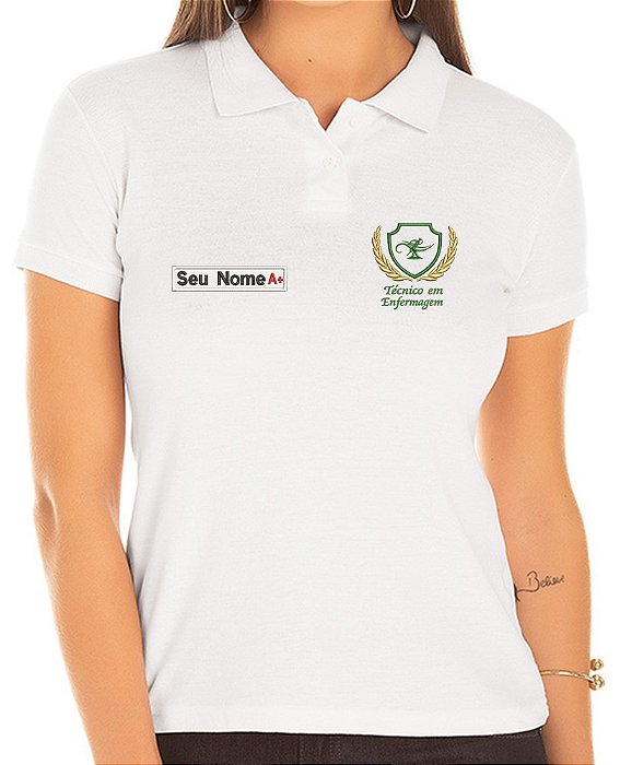Camisa Polo Feminino Técnico em Enfermagem Mod1 Bordado