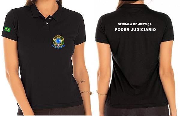 CAMISA POLO FEMININO OFICIALA DE JUSTIÇA BORDADO
