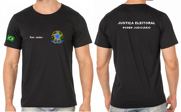 CAMISETA MASCULINA JUSTIÇA ELEITORAL BORDADO