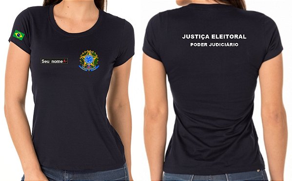 CAMISETA FEMININA JUSTIÇA ELEITORAL BORDADO