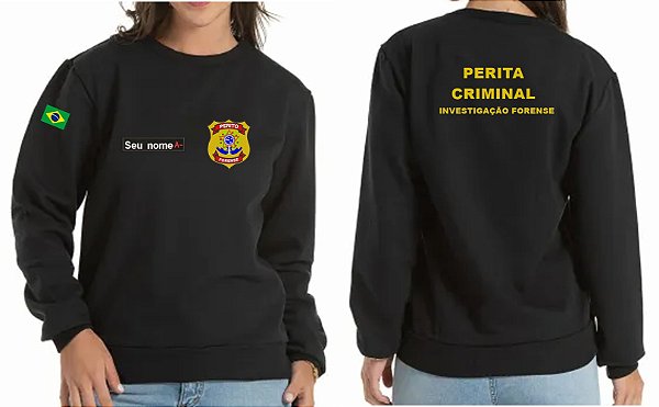 Casaco Moletom Blusão Feminino PERITA CRIMINAL FORENSE Bordado