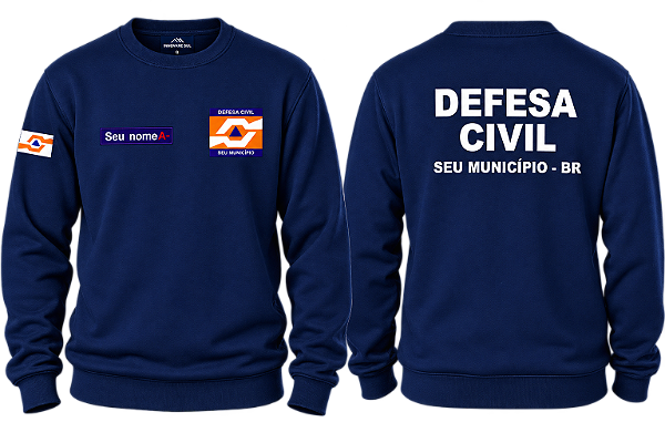 Casaco Moletom Blusão Masculino DEFESA CIVIL Bordado