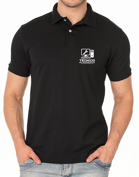 CAMISA POLO MASCULINO TÉCNICO EM INFORMÁTICA BORDADO