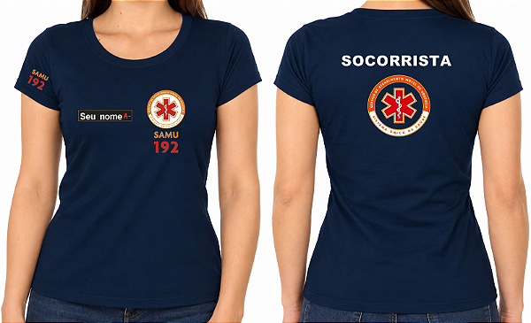 Camiseta Feminina SOCORRISTA SAMU Bordado