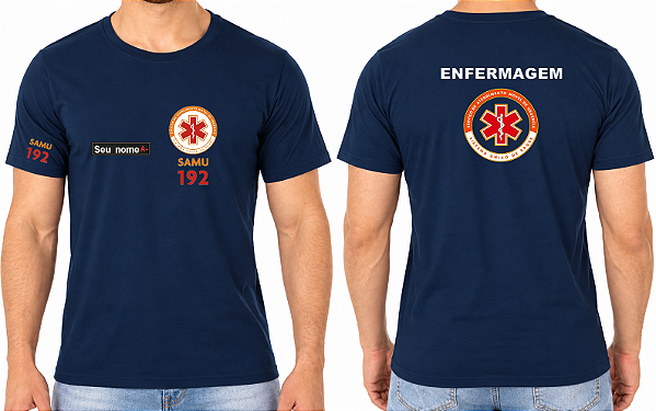Camiseta Masculino ENFERMAGEM SAMU Bordado