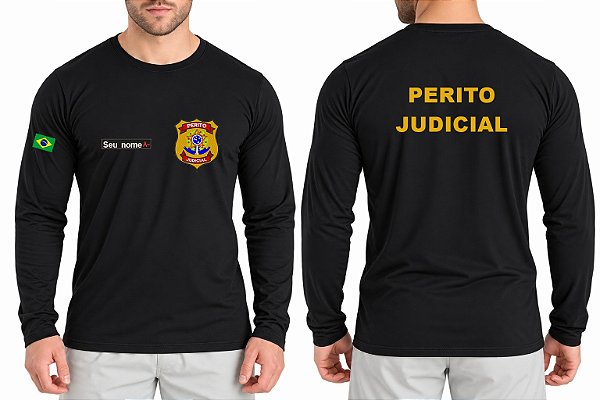 Camiseta Masculino Manga Longa PERITO JUDICIAL Bordado
