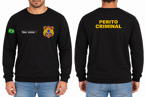 Casaco Moletom Blusão Masculino PERITO CRIMINAL Bordado