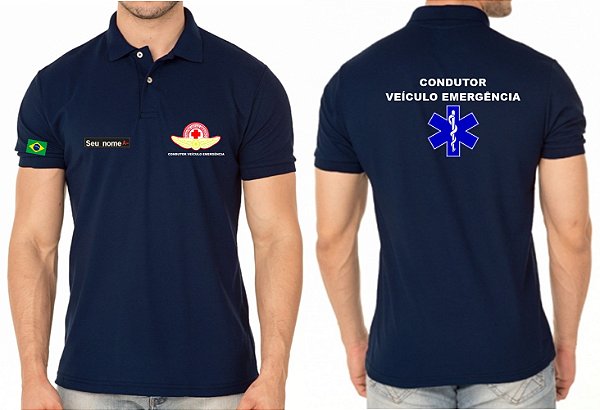 Camisa Polo CONDUTOR Veículo Emergência Bordado Mod2