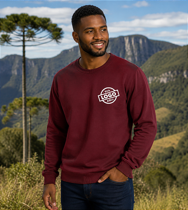 Casaco Blusão Moletom Masculino Personalizado Sua Logomarca Bordado