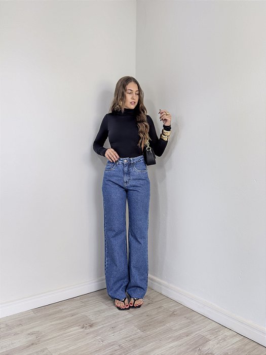 Calça Jeans Reta Escura