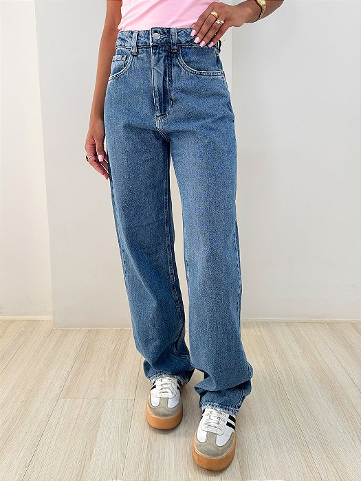 Calça Jeans Escura Reta