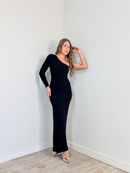 Vestido Nula Manga Inverno Preto
